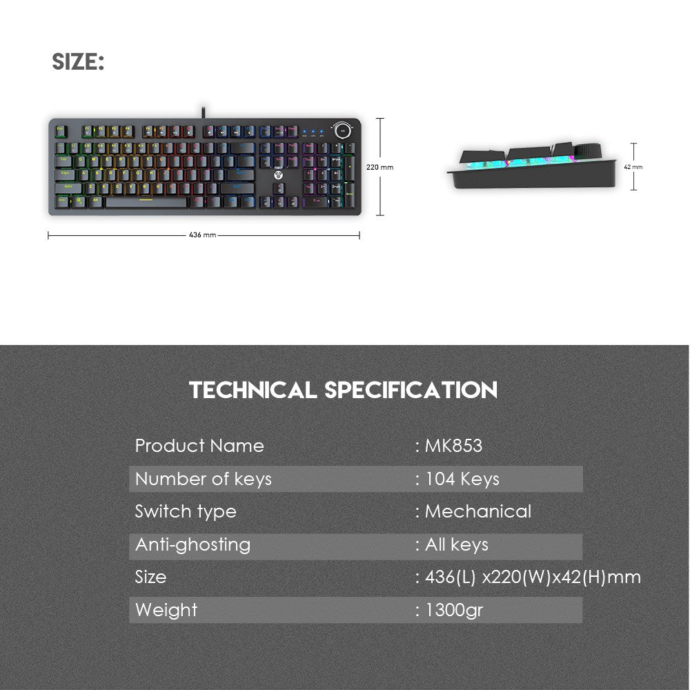 Fantech, Mk853 Maxpower Rgb Mechanical Gaming Keyboard (Pink Sakura Edition)