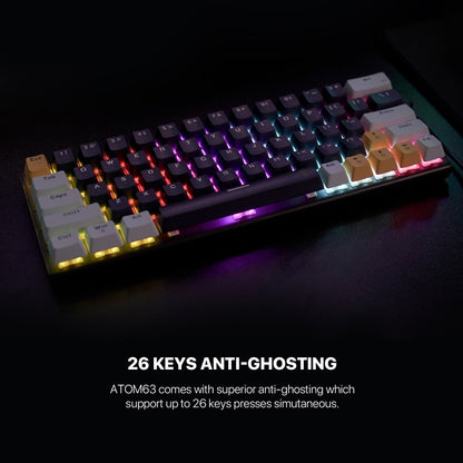 Fantech, Mk874V2 Atom 63 Rgb Mechanical Gaming Keyboard Mizu Edition, Available in Different Colors
