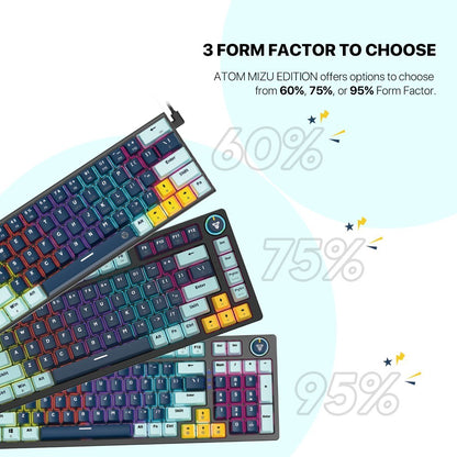 Fantech, Mk875V2 Atom 81 Rgb Mechanical Gaming Keyboard Mizu Edition, Available in Different Colors