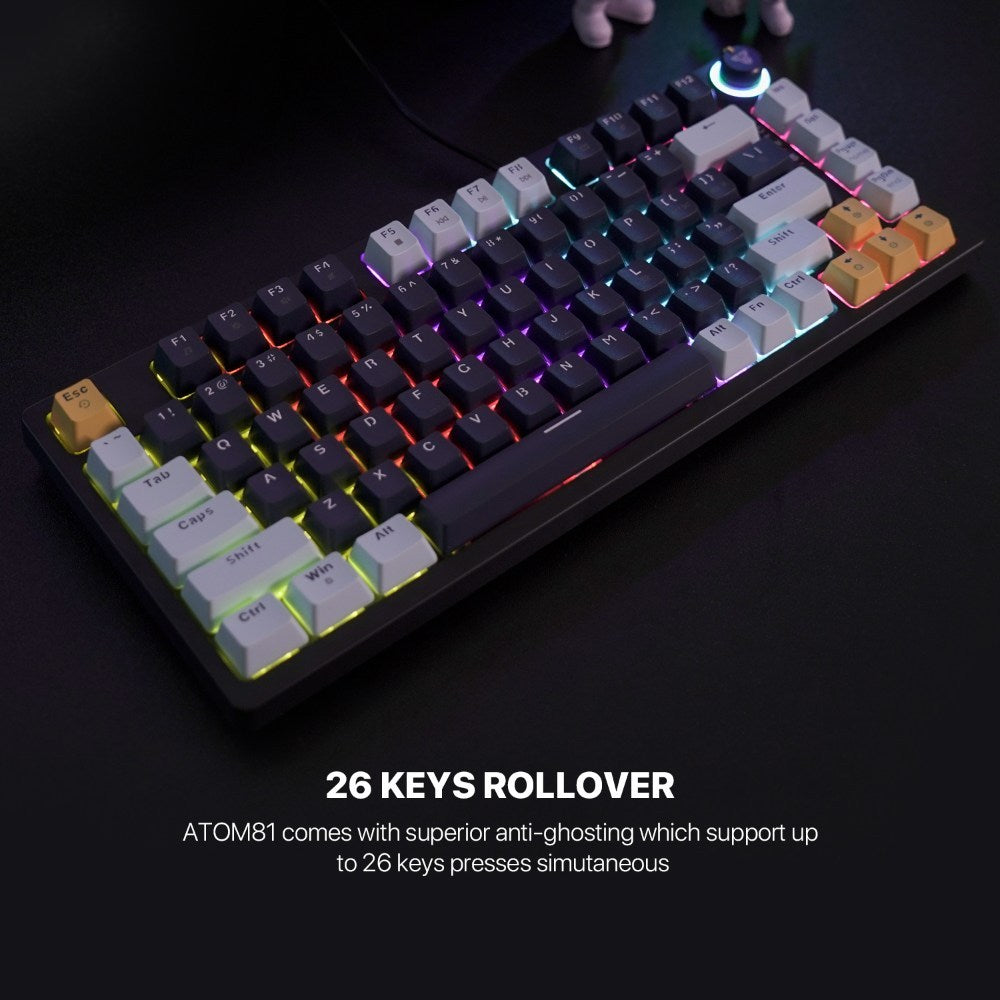 Fantech, Mk875V2 Atom 81 Rgb Mechanical Gaming Keyboard Mizu Edition, Available in Different Colors