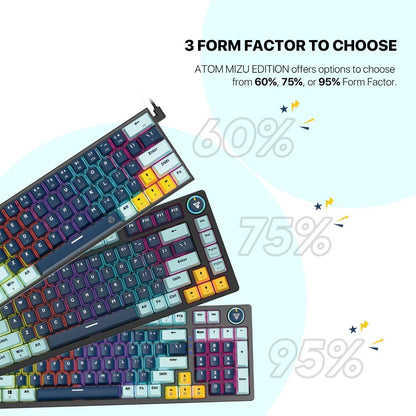 Fantech, Mk890V2 Atom 96 Rgb Mechanical Gaming Keyboard Mizu Edition, Available in Different Colors