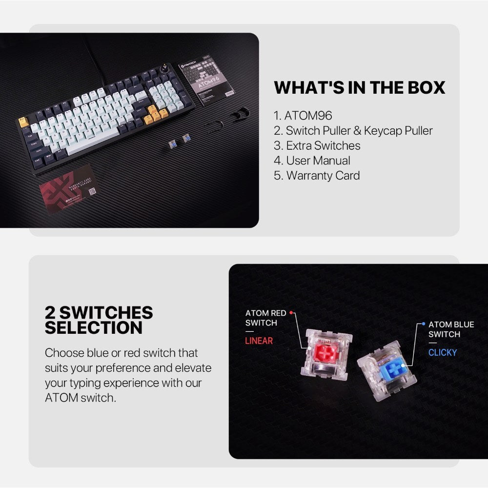 Fantech, Mk890V2 Atom 96 Rgb Mechanical Gaming Keyboard Mizu Edition, Available in Different Colors