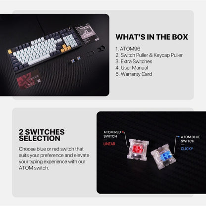 Fantech, Mk890V2 Atom 96 Rgb Mechanical Gaming Keyboard Mizu Edition, Available in Different Colors