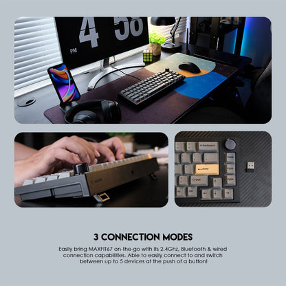 Fantech, Mk858 Maxfit67 Rgb Bluetooth, Wireless & Mechanical Gaming Keyboard, Available in Different Colors