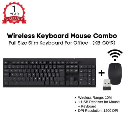 Mikuso Kb-C019 Wireless Combo Keyboard & Mouse