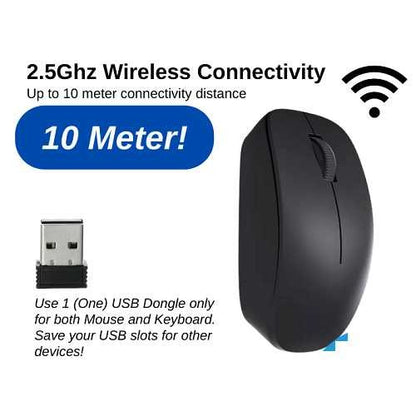 Mikuso Kb-C019 Wireless Combo Keyboard & Mouse
