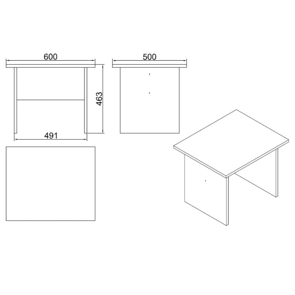 KDesign Premium Office Coffee Table [Oak - Larex Black], VO2-OB