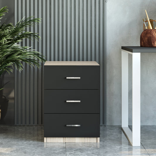 KDesign Premium Office Drawer [Oak - Larex Black], VO3-OB