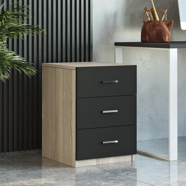 KDesign Premium Office Drawer [Oak - Larex Black], VO3-OB