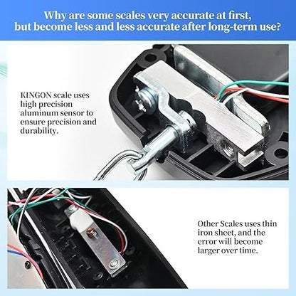 Kingon, Rechargeable Luggage Scale, Digital Portable Bag Scale For Travel, Suitcase Weight Scale With Strap & Comfortable Handle, 110Lb/50Kg Capacity