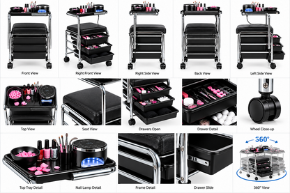 Salon And Spa Pedicure And Manicure Tools Trolley For Beauty Salons, 602160057935