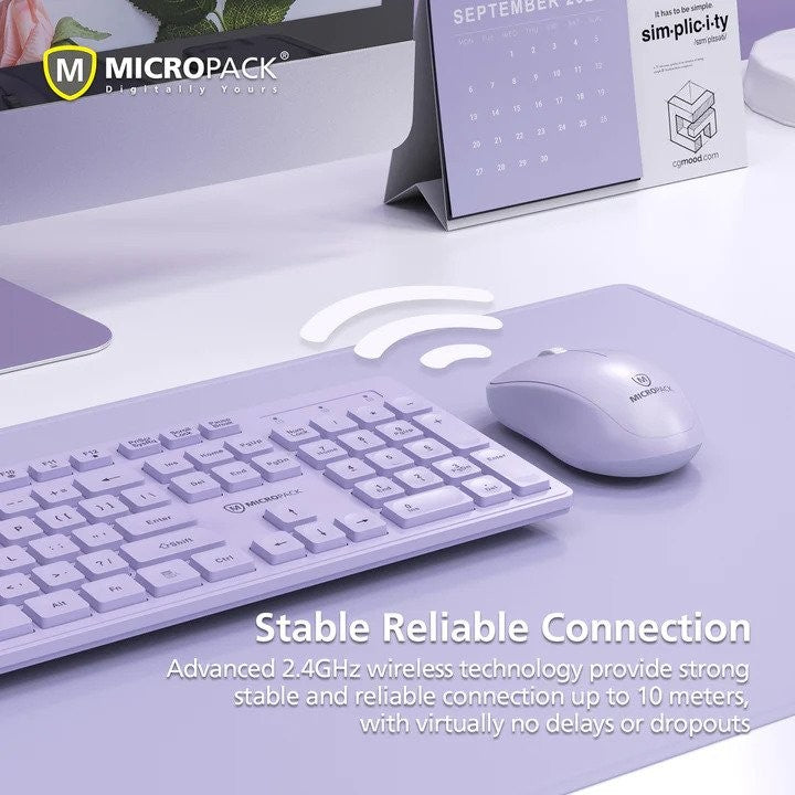Micropack, Km-237W Wireless Wireless Combo Keyboard & Mouse, Available in Different Colors