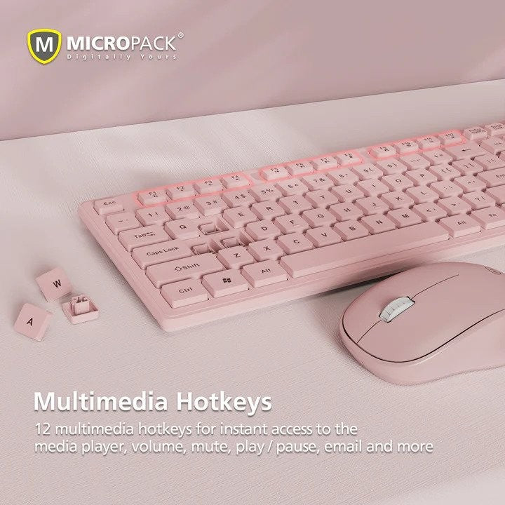Micropack, Km-237W Wireless Wireless Combo Keyboard & Mouse, Available in Different Colors