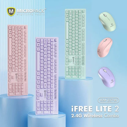 Micropack, Km-237W Wireless Wireless Combo Keyboard & Mouse, Available in Different Colors