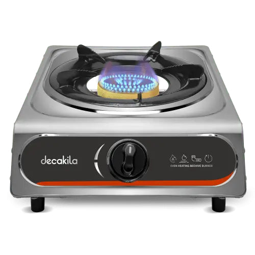 Decakila, Single Burner Table Top Gas Stove, 1 Burner, Stainless Steel, 3.2kW, KMGS012M