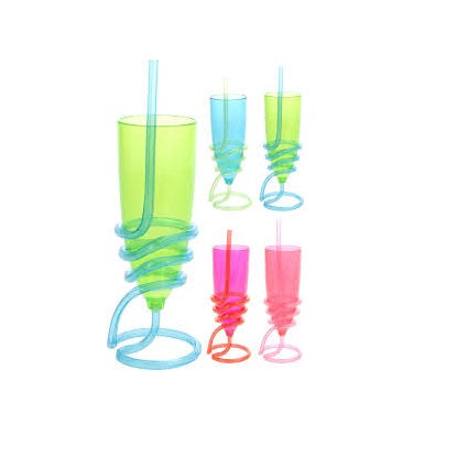 Itemz, Champagne Tumbler Cup With Straw Colored