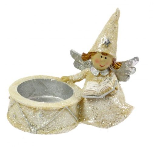 Itemz, Tealight Holder Angel Glitter, Available in Different Colors