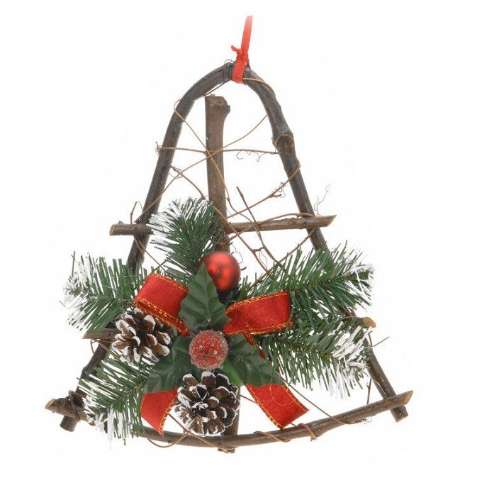 Itemz, 25Cm Traditional Hanging Christmas Wreath Tree, Available in Different Colors