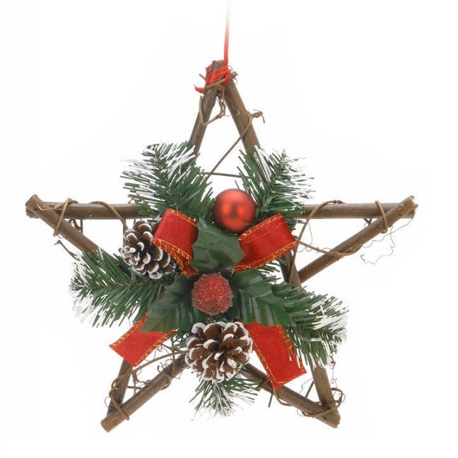 Itemz, 25Cm Traditional Hanging Christmas Wreath Tree, Available in Different Colors