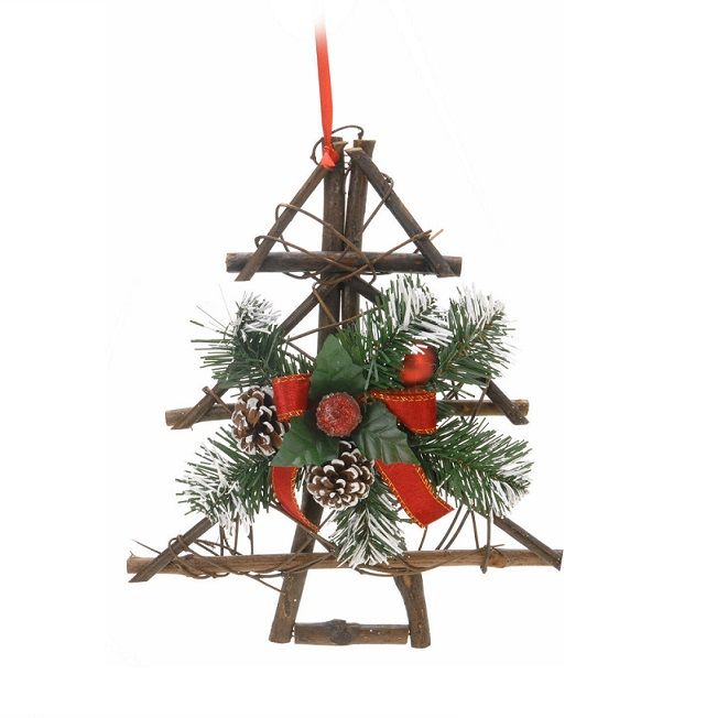 Itemz, 25Cm Traditional Hanging Christmas Wreath Tree, Available in Different Colors