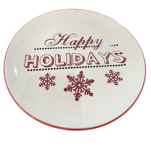 Plate with Christmas Design 24 cm Happy Holidays