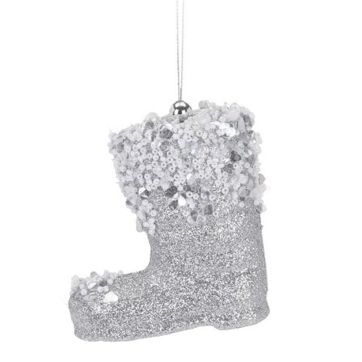 Itemz, Christmas Ornament Silver Boot 9 Cm, Available in Different Colors