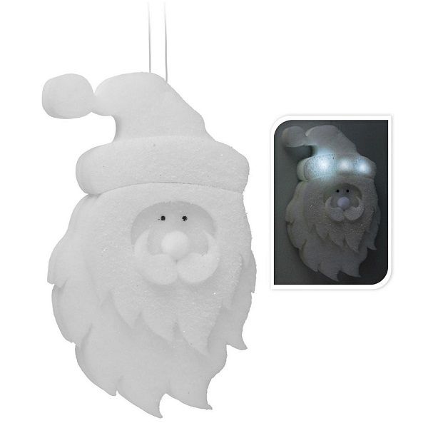 Itemz, Hanging Decoration Santa Claus With Led Light  White, Available in Different Sizes