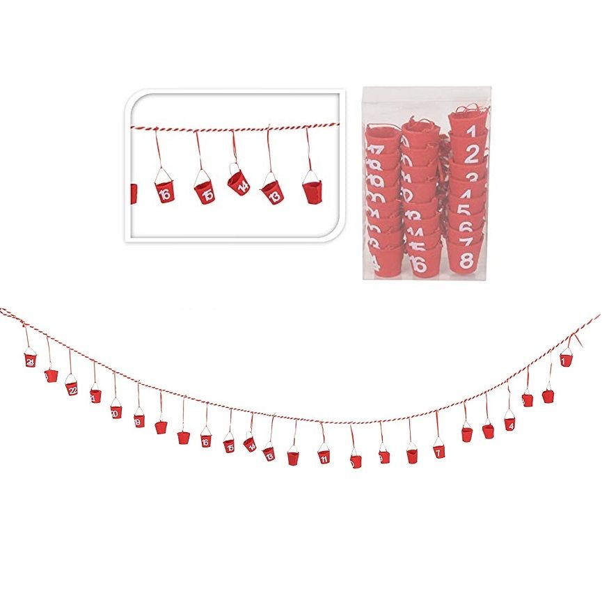 Itemz, Felt Advent Calendar To Fill Hanging Bucket 245 Cm