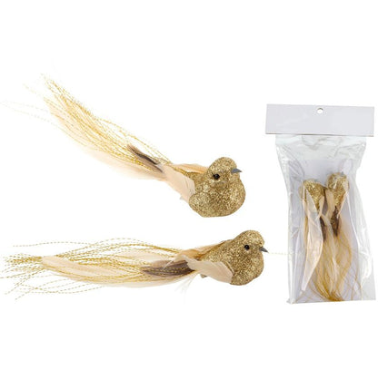 Itemz, Set Of 2 Birds Feather On Clip, Available in Different Colors