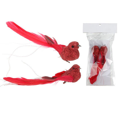 Itemz, Set Of 2 Birds Feather On Clip, Available in Different Colors