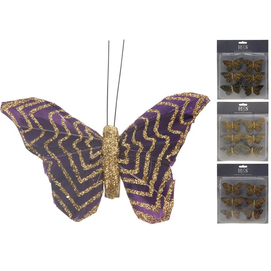 Itemz,  Set Of 6Pcs Butterfly On Clip