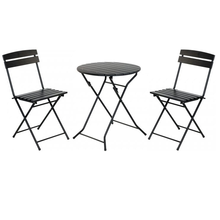Itemz, Outdoor / Garden Black Table With 2 Chairs