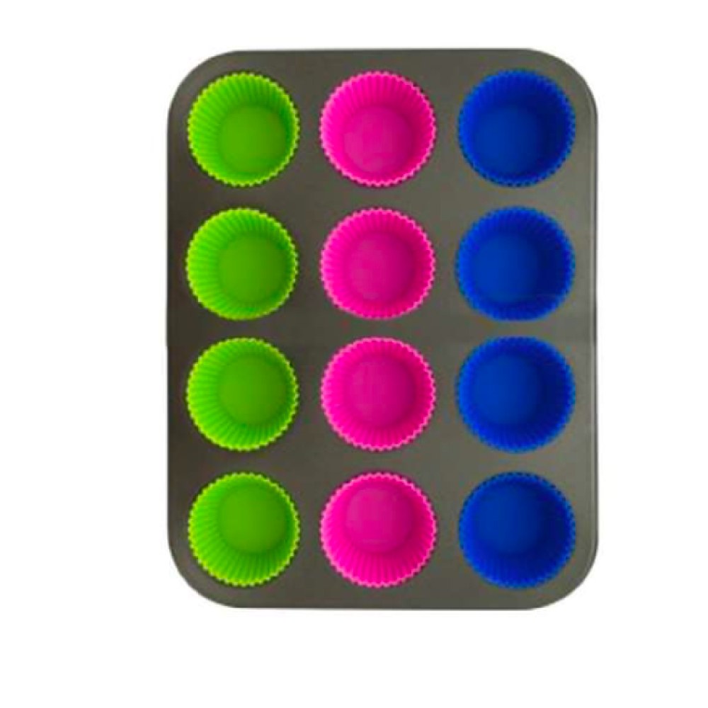 KotobCity, Cupcake Pan With Set Of 12 Cupcake Silikone Holders