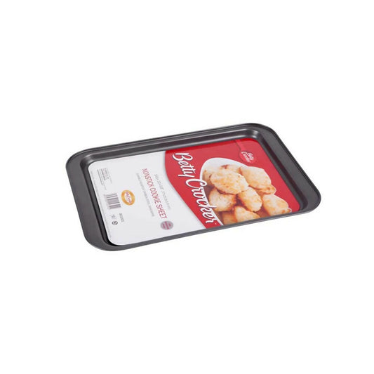 Betty Crocker Non-Stick Cookie Sheet Pan 37cm, Durable Materials, Easy To Clean [Grey], BC1001