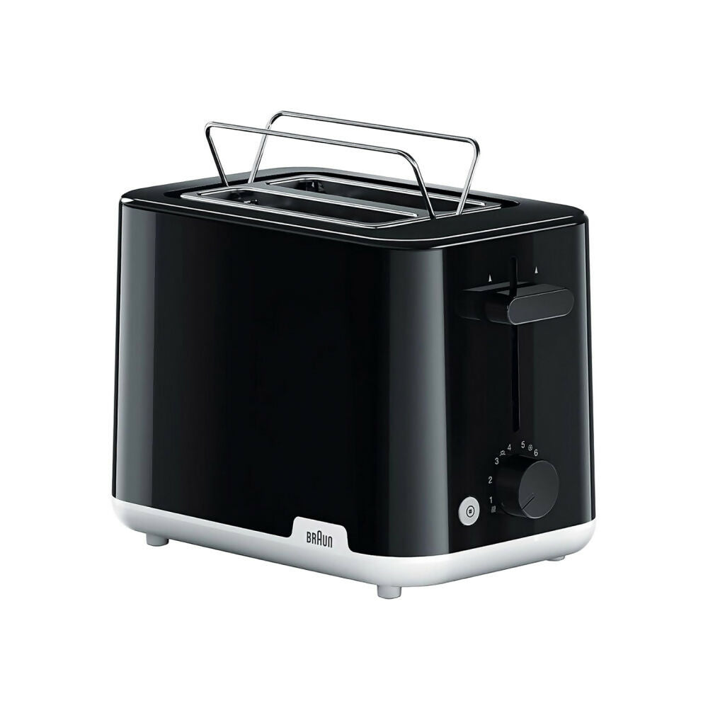 Braun Breakfast Double Slot Toaster, 8 Roast Levels and Defrost Function, 900W [Black], HT1010BK