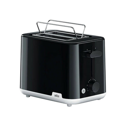 Braun Breakfast Double Slot Toaster, 8 Roast Levels and Defrost Function, 900W [Black], HT1010BK