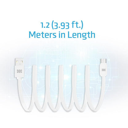 Promate, Premium Flat Micro-USB Sync & Charge Cable, White