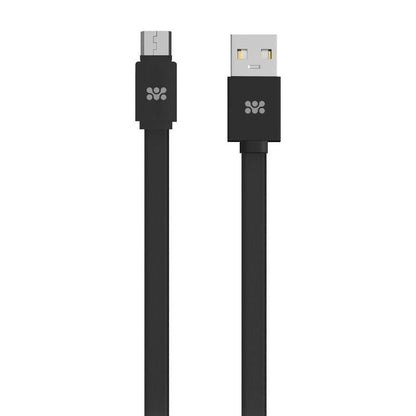 Promate, Premium Flat Micro-USB Sync & Charge Cable, Black