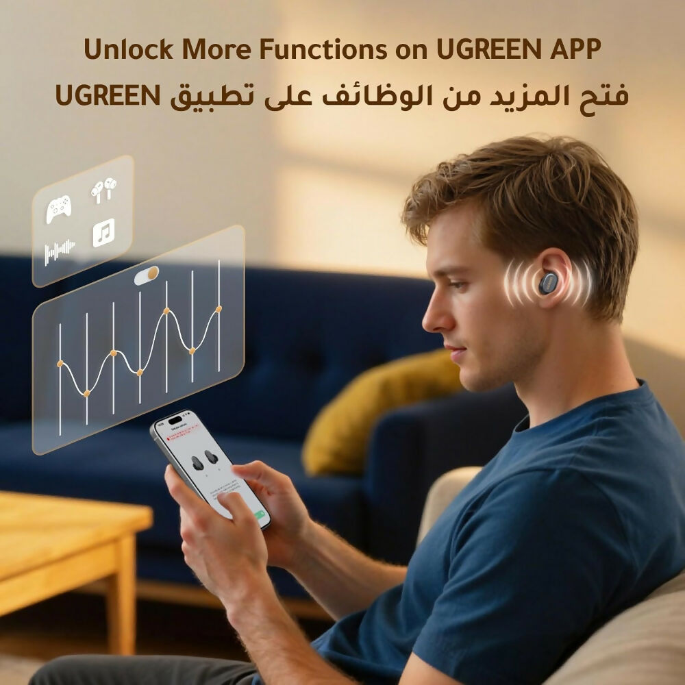 UGREEN Dots TWS Wireless Earbuds: BT 6.0, 35H Battery, 10mm Drivers, ENC HD Calls, IPX5 Waterproof - WS220 75628