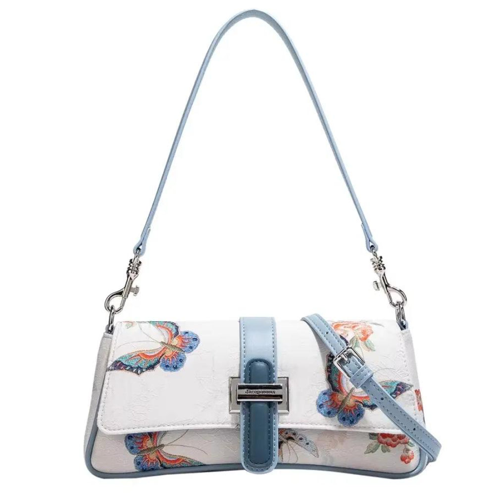 [LN-SB-001-2510-05] The Muse Baguette | Sling Shoulder Bag | whimsical Butterfly