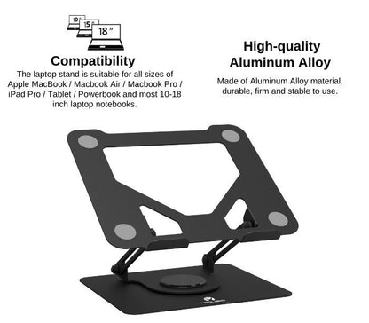 Mikuso Ls-070 Aluminum 360 Rotation Laptop Stand