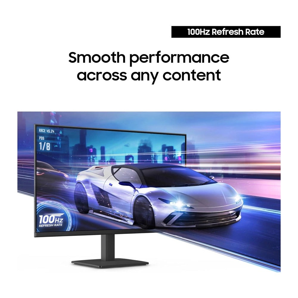Samsung, Essential Monitor S3 S30Gd| 27?? Ips Display|5Ms Response Time| Fhd Resolution: 1920X1080| Black| Eye Saver Mode & Game Mode Feature| 100 Hz Refresh Rate| Contrast Ratio:1000:1|Viewing Angle 178?|Ports: 1 Hdmi, 1 Vga| 1 Year Warranty