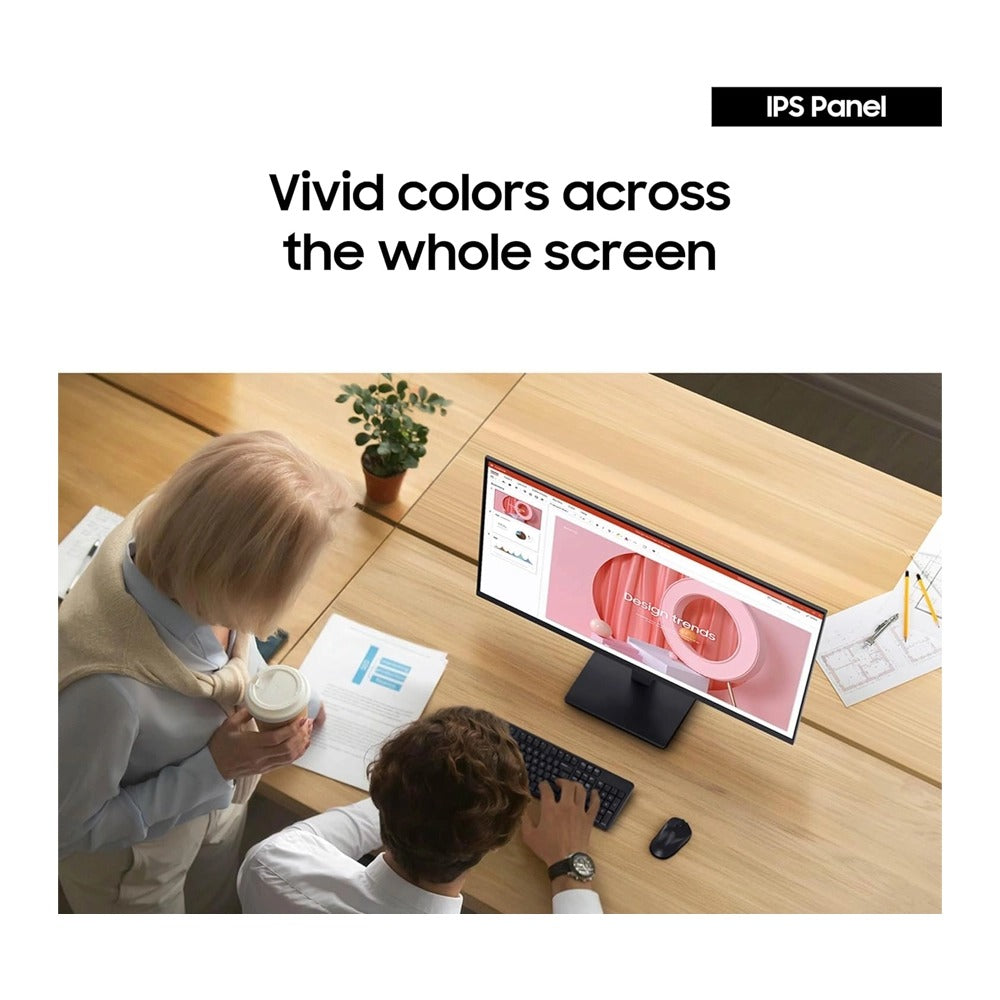 Samsung, Essential Monitor S3 S30Gd| 27?? Ips Display|5Ms Response Time| Fhd Resolution: 1920X1080| Black| Eye Saver Mode & Game Mode Feature| 100 Hz Refresh Rate| Contrast Ratio:1000:1|Viewing Angle 178?|Ports: 1 Hdmi, 1 Vga| 1 Year Warranty