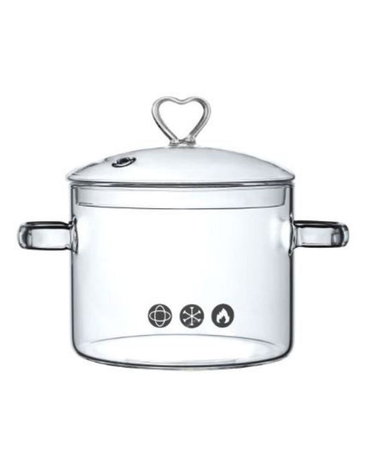 Luciano, High Borosilicate 1900Ml Glass Pot With Lid And Handles B/12