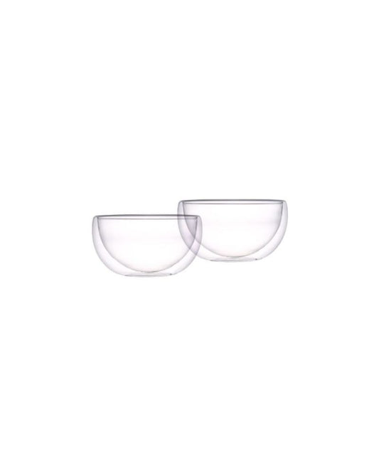 Luciano, 2Pcs 300Ml Borosilicate Double Wall Glass Salad Bowl Set 1. Heat Resistant 2. Combination: 300Ml X 2Pcs 3. Packing: 2Pcs/Bubble Bag/Color Box / 12Sets/Ctn