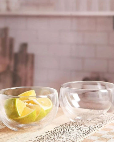 Luciano, 500Ml Double Wall Glass Bowl 2Pc In Gift Box