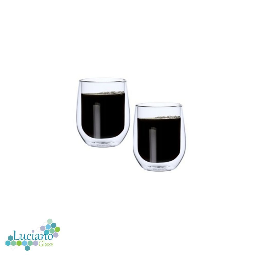 Luciano, 80Ml Borosilicate Double Wall Glass 2Pc Cup In Gift Box