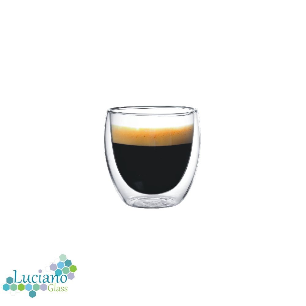 Luciano, 80Ml Borosilicate Double Wall Glass 2 Pc Cup In Gift Box