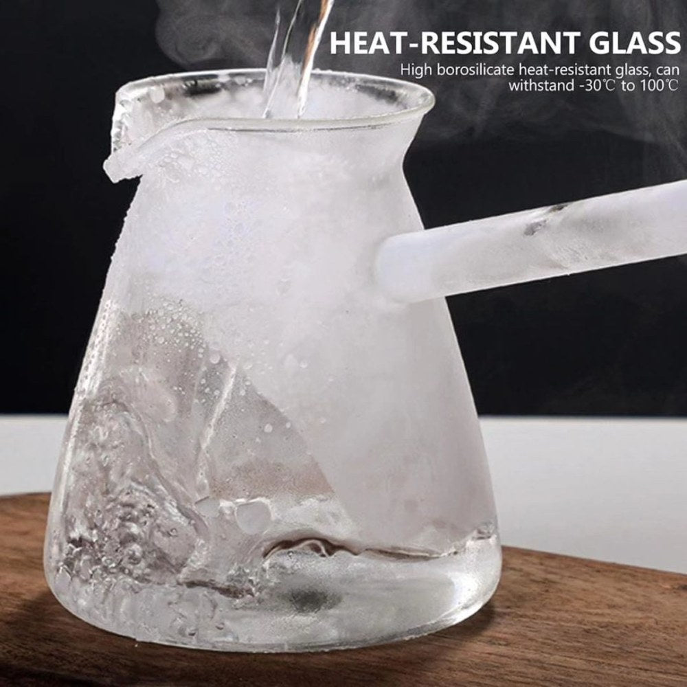 Luciano, Borosilicate 6Pc Transparent 2Xdouble Wall Cups And Saucers With 350Ml Glass Kettle And Long Handle Glass Spoon B/12