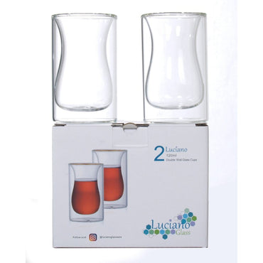 Luciano, 120ml Borosilicate / Isotherm / Double Wall Tea Glass 2PC Cup Set in Gift Box